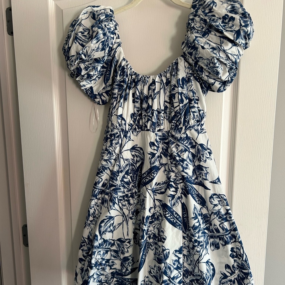 Abercrombie & Fitch Blue and White Smocked Dress
